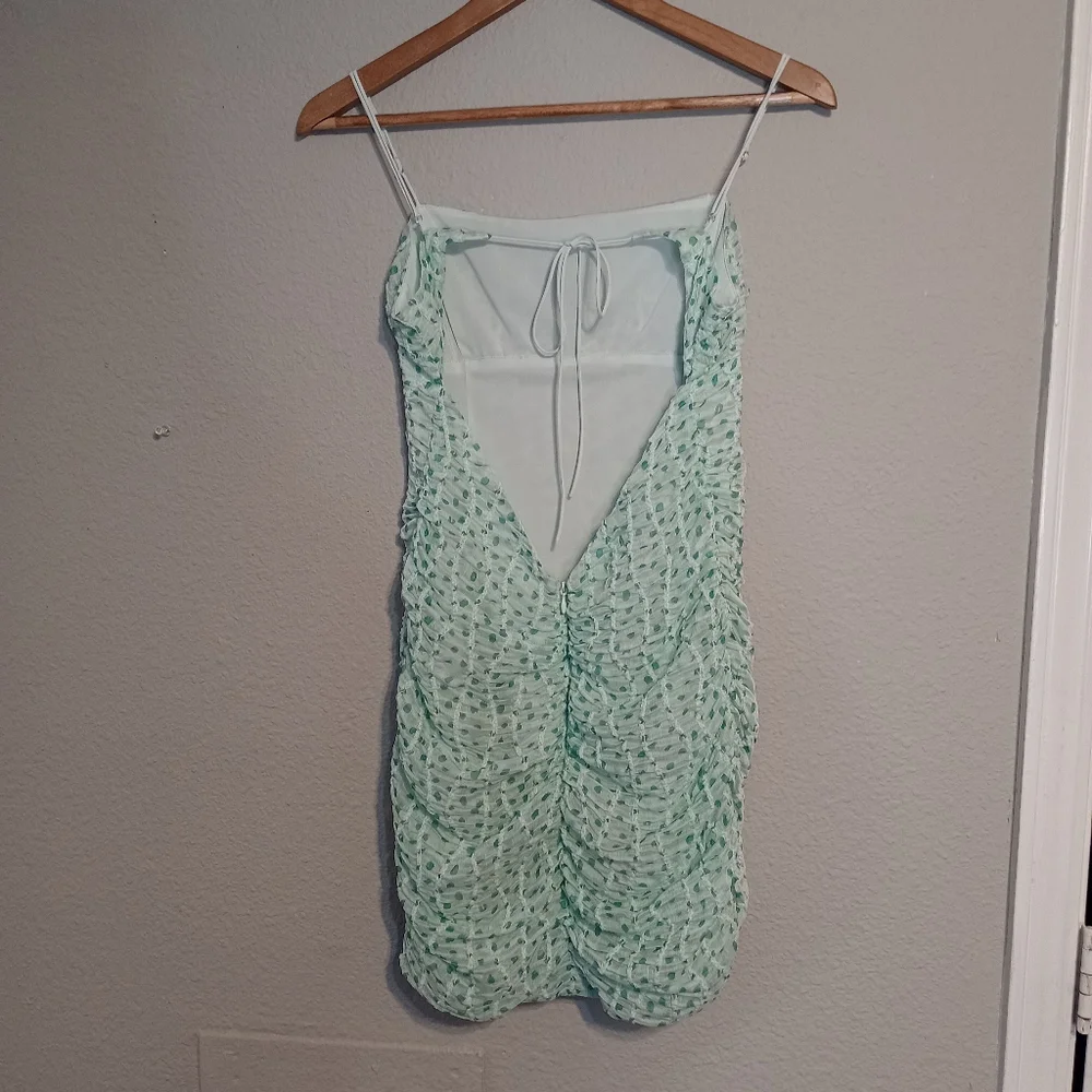 For Love And Lemons Drea Scrunchie Dot Mini Dress
